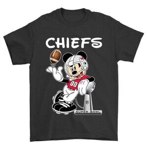 Mickey Mouse Kansas City Chiefs NFL Crossover Football Fan Graphic T-Shirt 91